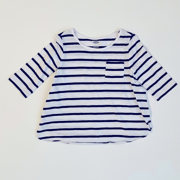 Old Navy Navy and White Striped Toddler Girls Top Size 4T - Picture 1 of 4